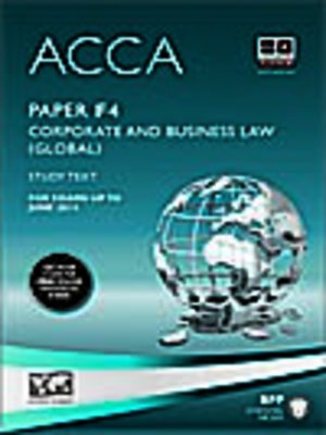 cover image of ACCA F4 - Corp and Business Law (GLO) - Study Text 2013